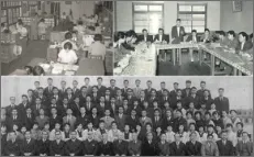 Office scene around the 60th anniversary of the company's founding, sales meeting scene, and group commemorative photo
