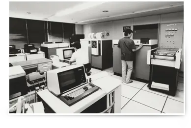 Computers were introduced in the early 1970s; photo of the Division at that time