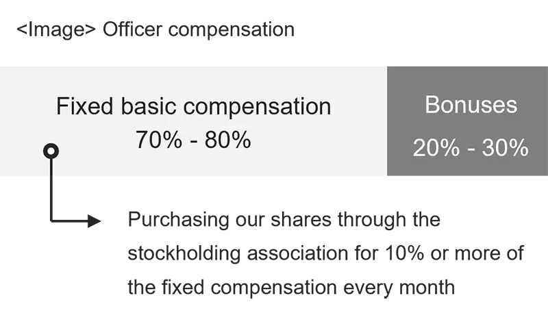 Diagram of breakdown of executive compensation